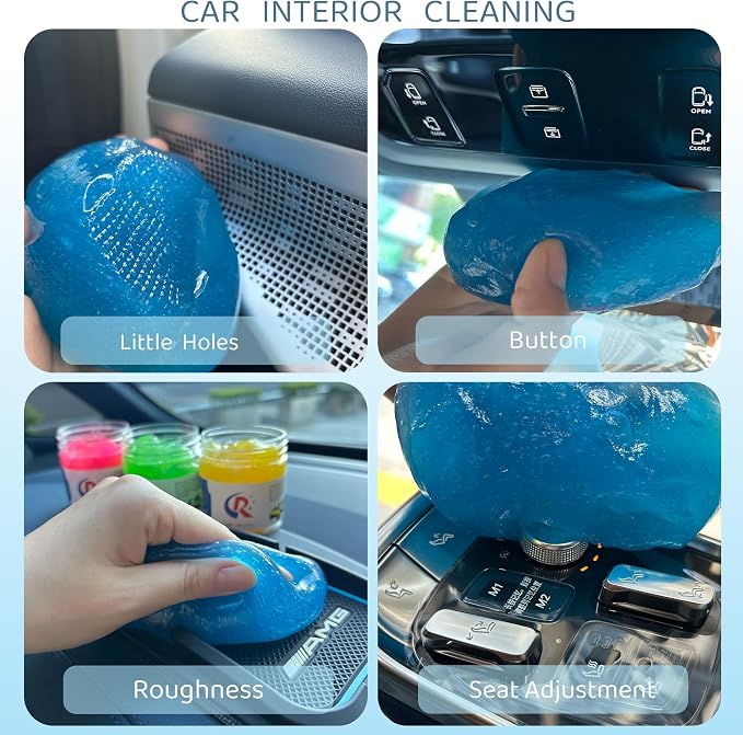 4-Pack Car Cleaning Gels Car Interior Cleaner Putty Slime Auto Detailing Tools Universal Dust Removal Cleaning Kit for Car Accessories Vents 3C Office Four Scented