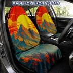 Car Seat Towel Cover 2 Pack for Front Seats, Sweat Absorbent Car Seat Protector with Non-Slip Backing, Waterproof Towel Car Seat Covers for Runners, Gym, Swimming, Beach, Mountain Sunset
