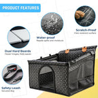 Dog Car Seat for Large Medium Dogs, Back Seat Extender for Pets with Hard Bottom, Waterproof Dog Seat Cover with 3 Mesh Windows, Removable Fleece Mat for Cars SUVs Trucks