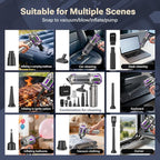 Mini Vacuum Cleaner, 2 in 1 27000PA Brushless Car Vacuum Air Duster 9000mAh Battery Air Blower Wireless Handheld Vacuum for Car,Office and Home (Dark Purple)