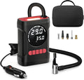 R6 12V DC Tire Inflator Portable Air Compressor, Car Air Pump with Dual Digital Display, Preset Pressure, Auto Shut-Off, 3 Light Modes, Plug-In Tire Pump for Cars, Motorcycles, Bikes, Balls