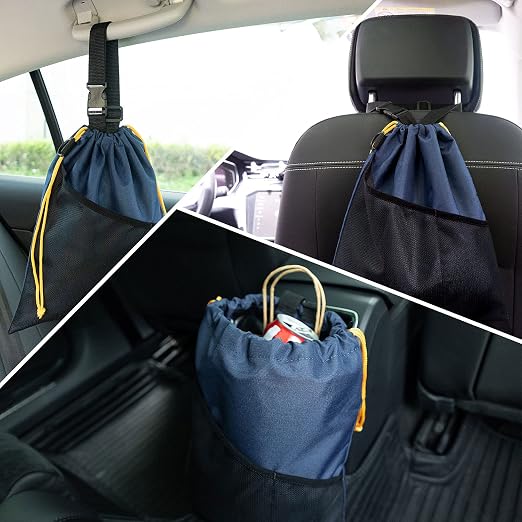 2PCS Hanging Car Garbage Can - Waterproof Leakproof Trash Bag | Car Trash Can with Durable Leakproof Lining, Keeps Vehicle Clean and Neat