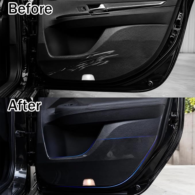 Car Door Protector - Universal Edge Guards Clear Protective Film Tape for Vehicle Interior Door Sill Protector De Puertas De Carro from Dog Scratching, Dirty Shoes, 7.87inch*10ft, Transparent