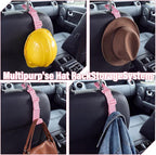 4 Pcs Hard Hat Hook for Truck Adjustable Hard Hat Holder Hardhat Holder for Truck Seat Back Organizer 55 lb Load Heavy Duty Hardhat Hanger Storage Car Vehicle Headrest Bag Gear (Pink)