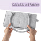 Mr. Pen- Baby Diaper Caddy Organizer, 2 Pack, Gray | Nursery Storage Bin and Car Organizer for Diapers and Baby Wipes