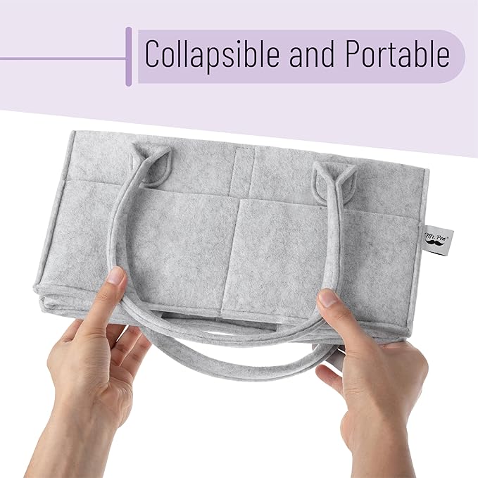 Mr. Pen- Baby Diaper Caddy Organizer, 2 Pack, Gray | Nursery Storage Bin and Car Organizer for Diapers and Baby Wipes