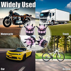 4PCS Crown Bling Tire Stem Valve Caps, Crystal Diamond Tire Air Cap Set Universal Copper Core Stem Covers for Cars, SUV, Trucks, Bikes, Motorcycles, Bicycles (Black & Pink)