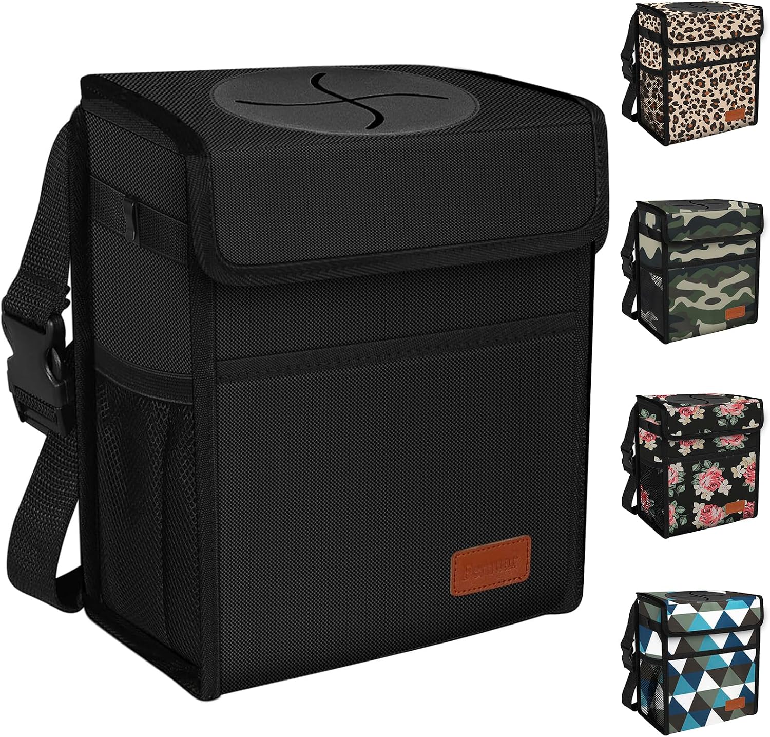 Waterproof Car Trash Can with Lid — Sealed Auto Garbage Bin