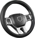 Customized Auto Car Steering Wheel Cover for Chevy 14.5-15 inches, Steering Wheel Cover for Chevrolet(Black Line-Standard Size)