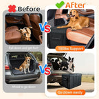 Car Seat Extender for Dogs, Backseat & Frontseat Extender for Large Dog up to 200 LBS, Foldable Seat Gap Filler for Most Cars with Detachable Lid