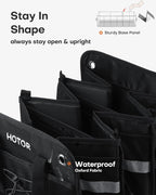 Trunk Organizer for SUV – Car Storage Box with Reflective Strips, Collapsible Car Organizer with Large Capacity, Essential Car Accessories for Truck, Van & Sedan, Black, 33.1" x 13.0" x 12.0"