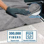 Professional Large Microfiber Car Drying Towels 4 Pack, Lint Free, Scratch Free, Highly Absorbent Drying Towel for Cars, SUVs, RVs, Trucks, and Boats,31" x 24 ",Grey