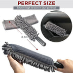 Car Duster Interior, Double-Sided Microfiber, Comfort Handle | Lint & Scratch-Free Cleaning for Trucks, RVs & Vehicles, Includes Microfiber Towel & Storage Bag, Soft