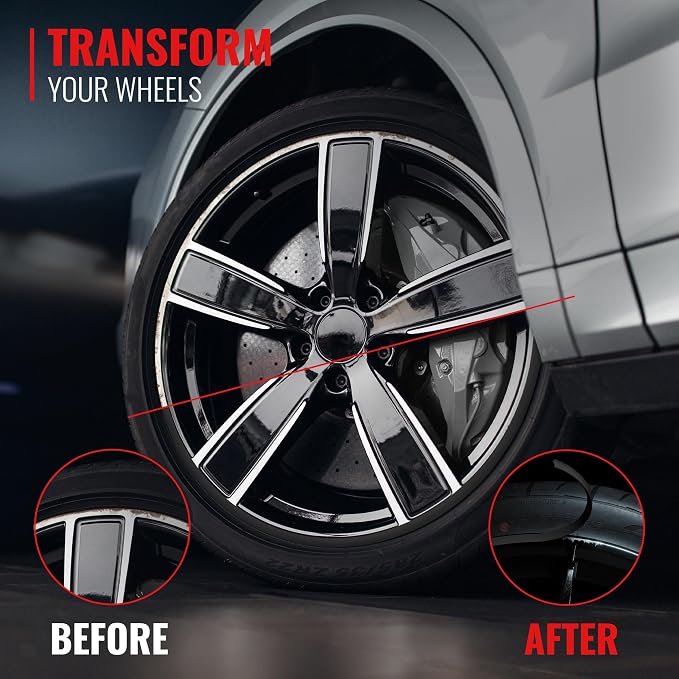 PROTECTiQ Universal Wheel Protection - Trim Easy to Apply with Automotive 3M Tape. 6 Colors - Fits Up to 24" Rims - Including Tesla - Black