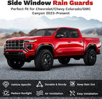 Window Visors Rain Guards for 2023-2025 2026 Chevrolet/Chevy Colorado/GMC Canyon Crew Cab Accessories, Outside-Mount Tape-On Side Window Wind Deflectors Vent Visors Shades Rainproof 4PCS