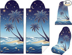2 Pack Car Seat Towel Covers, Sweat-Proof Microfiber Seat Protectors for Gym, Running, Beach & Workout, Breathable Quick-Dry, Machine Washable, Starry Palm Sea Print, Universal Fit
