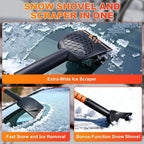 45.7" Extendable Snow Brush and Larger Ice Scrapers for Car Windshield, Scratch-Free Snow Brush with 360° Pivoting Head & Non-Slip Foam Grip, Ice Removal Tool for Car, SUV, Trucks
