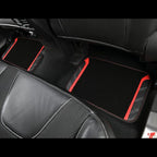 Leather Steering Wheel Cover and Waterproof Car Floor Mats,Microfiber Universal Car Combo Fit for 95% Sedan,SUV,Cars,14.5-15inch Sporty Anti-Slip Safety Comfortable Design(Black＆Red)