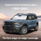 Windshield Sunshade Compatible for Ford Bronco Sport 2021-2024 2025 2026, Sun Visor for Front Windshield & Window Sun Shade Cover, UV Heat Blocker & Protector, Car Accessories