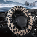 Steering Wheel Cover, Fluffy Car Wheel Covers for Women/Girls/Ladies，Soft Wool Fur Steering Wheel Protector, Universal 14 1/2 inches to 15 inches - White