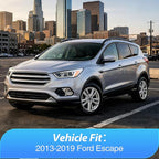 Tape-On Window Visors for Ford Escape 2013-2019 4-Door SUV, Outside Mount Rain Guards Wind Deflectors Vent Shades, Smoke-4PCS