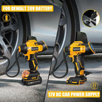 Cordless Tire Inflator Portable Air Compressor with 2000mAh Battery, 160PSI Car Tire Pump with 12V DC Dual Power & 2.0Ah Battery, Digital LCD & Auto Shut-Off for Car Bike Ball