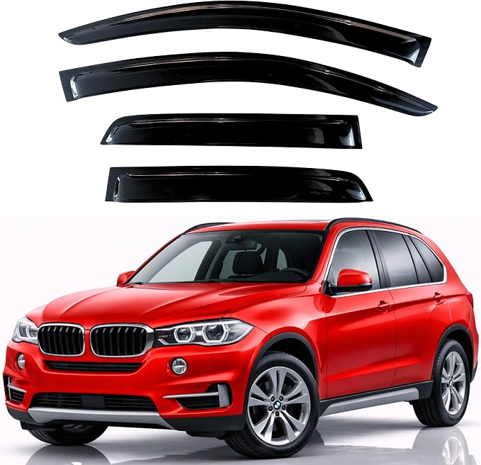 KPY Rain Guards Fit for 2007-2018 BMW X5, Out-Channel Window Visors Vent Wind Deflectors 4PC, Car Accessories for 07-18 BMW X5