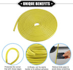 Car Door Edge Guard, 16.4ft U Shape Rubber Edge Trim Seal Strip Protector Universal for Car Truck ATV Boat Multifunctional No Glue PVC Iron Yellow