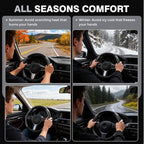 Car Steering Wheel Cover, Microfiber Leather Steering Wheel Covers with Anti-Slip Lining, Breathable Elastic Car Steering Wheel Protector, Universal Standard Size 14-15 inch