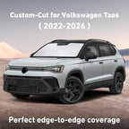 Windshield Sunshade Compatible for Volkswagen VW Taos 2022-2024 2025 2026, Sun Visor for Front Windshield & Window Sun Shade Cover, UV Heat Blocker & Protector, Car Accessories