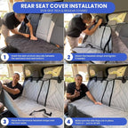 Dog Backseat Cover with Hammock for Cars, SUVs, and Trucks – Waterproof Layers, Nonslip Seat Protector, Durable Nylon Clips, K9 Shield with Heavy Duty Thread, (Extra Large, Black)