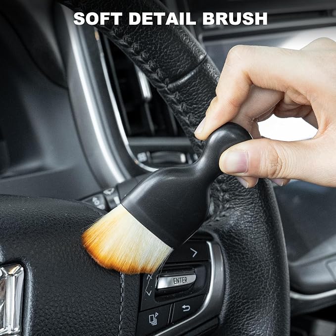 Car Interior Detailing Kit, Microfiber Duster with Cleaning Gel | Scratch-Free, Soft Brush, Complete 6Pcs Set, Deep Crevice, Car & Home Use, Ideal Gift