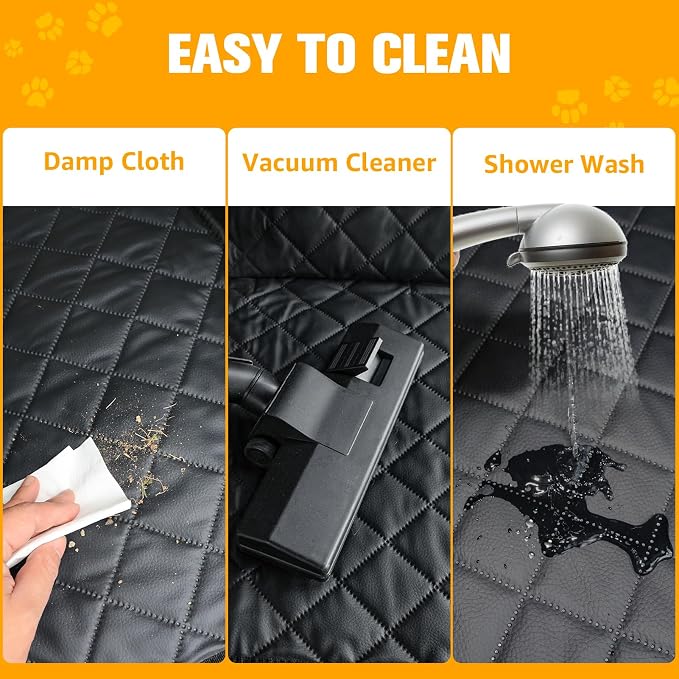 SUV Cargo Liner for Dogs, PU Leather Waterproof Pet Cargo Cover for SUVs Sedans Vans with Bumper Flap Protector, Scrachproof Non-Slip Large Size Dog Seat Mat Universal Fit