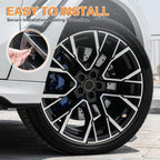 4 Pack Handmade Crystal Rhinestone Car Tire Valve Stem Caps, Car Wheel Tire Valve, Attractive Dustproof Bling Car Accessories, Universal for Cars, Trucks and Motorcycles-Orange