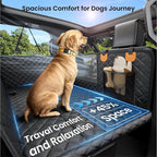 Dog Car Seat Cover for Back Seat, Hard Bottom Dog Hammock, Pet Bed Extender for 2-4 Large/Medium Dogs, Waterproof Seat Protector, Universal L Size for SUV Medium Truck, Black+Orange
