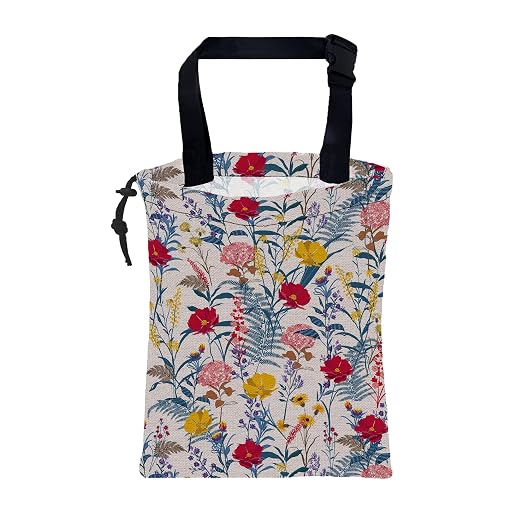 Car Garbage Bag Colorful Flowers and Leaves Drawstring Car Trash Bag Hanging for Back Seat with Adjustable Buckle Canvas Vehicle Trash Can Easy-to-Install
