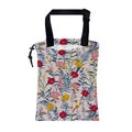 Car Garbage Bag Colorful Flowers and Leaves Drawstring Car Trash Bag Hanging for Back Seat with Adjustable Buckle Canvas Vehicle Trash Can Easy-to-Install