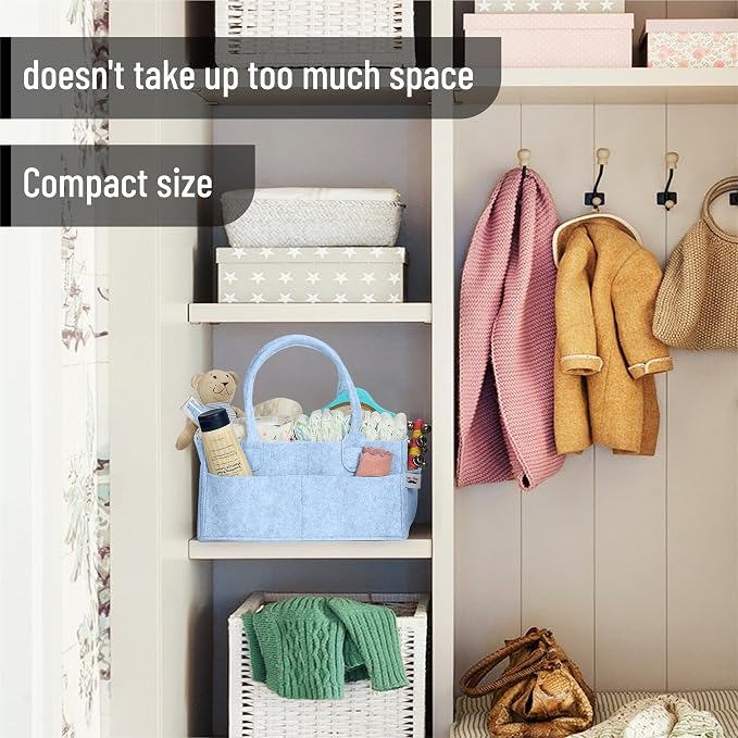 Mr. Pen- Baby Diaper Caddy Organizer, Sky Bliss | Nursery Storage Bin and Car Organizer for Diapers and Baby Wipes
