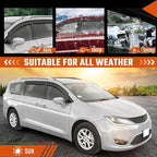 Rain Guards Fit for Chrysler Pacifica 2017 2018 2019 2020 2021 2022 2023 2024 2025, Tape-On Side Window Deflector Durable 2017-2025 Pacifica Rain Guard Black 4 PCS