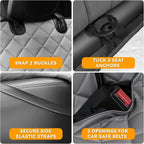 Dog Truck Seat Cover for Back Seat,Waterproof Back Seat Cover for Truck,Heavy-Duty Scratchproof Pu Leather Bench Seat Covers for Trucks Ford F-Series/Chevrolet Silverado/Ram/Jeeps (Grey, X-Large)