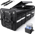 Trunk Organizer - 3-Compartment Car Organizer and Storage with Cooler Bag, Foldable Car Storage Organizer for SUV with Handles & Strap for Shopping, Picnic, 33.1" x 13.0" x 11.8", Black