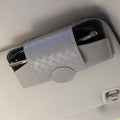 KINIVA Sunglasses Holder for Car Visor Leather Glasses Case with Clips for Car Visor Automotive Interior Visor Accessories Apply to All Car Models (10 Grey)