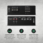 EPICFOUR 4-Channel Amplifier Car Audio 800W RMS, Compact Digital Class D, High/Low Pass Crossover, RCA Line Level Inputs for Aftermarket Radios, Epicenter Link, Smart Auto Protection