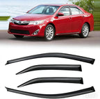 Window Visors for Toyota Camry 2012-2017, Rain Guards Shields Vent Deflector Shade Dark Smoke 2013 2014 12 13 14, Tape-On, 4PCS