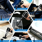 Handheld Vacuum Cordless 12000PA Real Strong Suction,Portable Small Car Vacuum Cleaner with 4 Modes & 4000mAh Rechargeable Battery,3 Filter,7-in-1 Cleaning Kit for Home Office Car Pet (Black)