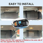 Car Visor Sunshade Extender,Window Shade,Upgraded Version Leather Multi-Pocket Storage Bag for Car/SUV/Truck with 13CD Holders,Sunglass Clip,Card Holder,Anti-Glare Sun Blocker for Driver