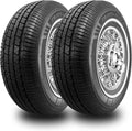 Set of 2 (TWO) UN106 All Season 215/75R15 18mm White Wall Radial Passenger Car Tire- 215/75-15 100S + Three-Year Road Hazard Warranty Included 215/75/15 (Tire Only)