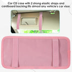 Trinkrittey CD Holder for Car Visor, Vehicle Sun Visor Organizer Large Capacity with 12 DVD Storage Sleeves 1 Mesh Pocket 1 Pen Holder and Elastic Strap