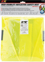 W1580 High-Visibility Reflective Safety Vest, Chest Pockets, Zip Closure, Neon Yellow