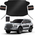 Car Windshield Cover for Ice and Snow, 600D Oxford Fabric Winter Frost Cover with Side Mirrors Cover, Frost Guard Windshield Cover for Car, SUV(68x 47 Inch)